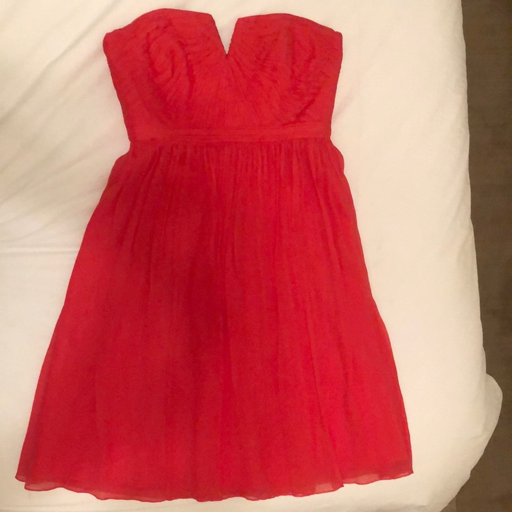 JCrew Coral Strapless Dress